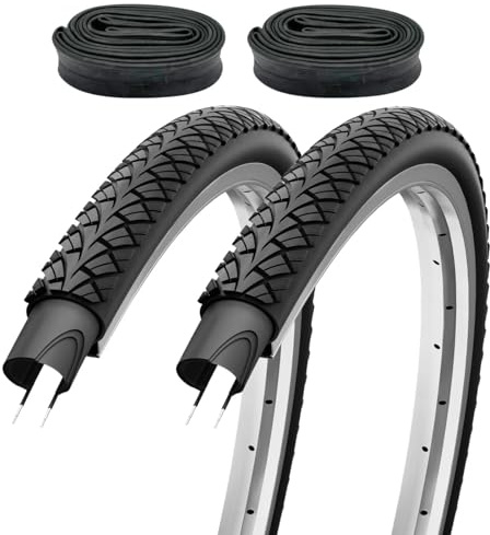 F24Tyre 2er Set Fahrradreifen 28x1,40 Zoll 37-622 mit FV Schläuchen