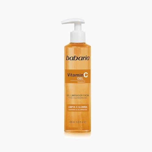 Babaria - Gel Limpiador Facial Vitamina C 200ml | Para Todo Tipo de Pieles | Limpiador Facial Hombre y Mujer para todo tipo