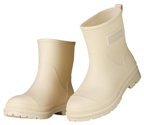 Stivali corti da donna in gomma semi-alti, antiscivolo, impermeabili, comodi, suola spessa, ammortizzanti, per esterni, fango, giardino, 36-40