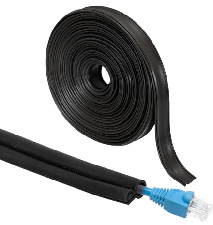sourcing map 20ft Cable Management Sleeve, 5/32 Inch ID Flexible Cord Wires Hider Cover Insulation Snap-fit Protector for Substation, High-voltage Electrical Networks, Black