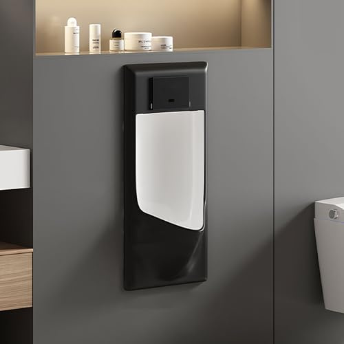 Smart - Orinatoio da parete touchless, da uomo, con sensore intelligente, design salvaspazio per bagni domestici e commerciali, elegante finitura nera