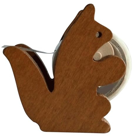 Eichhörnchen-Klebebandabroller, Tier-Klebebandabroller, Klarer Klebebandabroller aus Holz mit niedlichem Eichhörnchen-Klebebandschneider, Niedlicher Klebebandabroller, Vintage-Holz-Klebebandschneider,