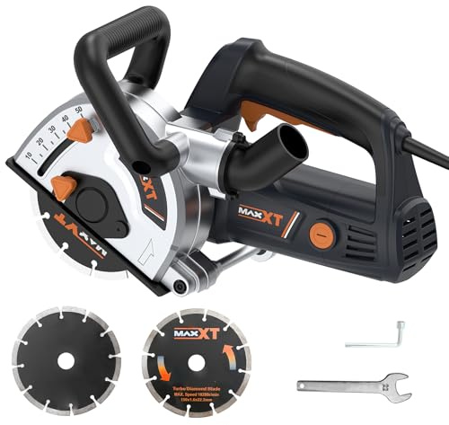 MAXXT Fresadora Eléctrica 1700W, 150mm, Profundidad de Corte 10-50mm, Arranque Suave, Compatible con Aspiradora