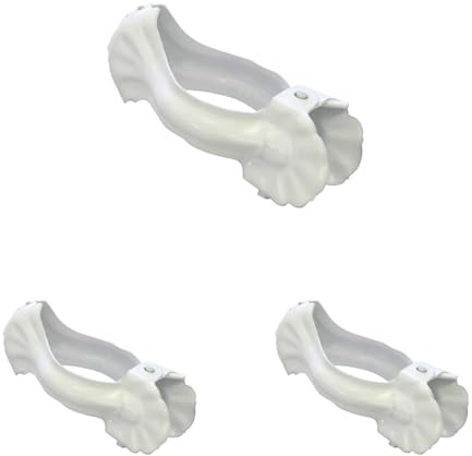Gardinia Donauklammer, 6 Stück, Ø 16 mm, für Caféhaus- und Vitragestangen, Metall, Weiß 160 (Packung mit 3)