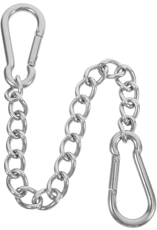 JOINPAYA Edelstahlkette 30cm X 4mm mit Karabinern Hochbelastbare Verlängerungskette für Outdoor Hängematten und Hängesessel Wetterbeständige Schaukelaufhängung für Garten und Spielplatz