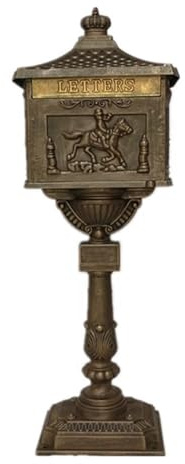 Standing Outdoor Mailbox, Aluminium Villa Entrance Christmas Letter Box for House Street Durable Weatherproof Decor(Bronze)