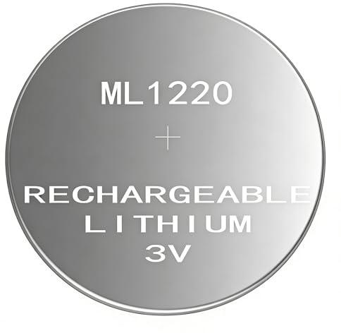 YUFEEI 1 Pila de botón ML1220 18 mAh 3 V Recargable ML 1220 3 V 18 mAh batería de botón de Alto Rendimiento batería botón batería Recargable botón batería Celdas de botón (2)