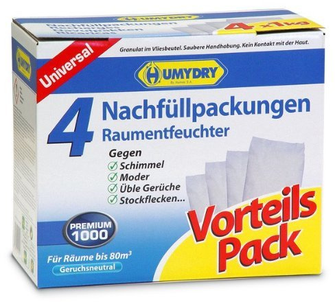 8 x 1 Kg Humydry Luftentfeuchter Nachfüllpackungen Raumentfeuchter