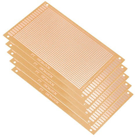 sourcing map 5pcs 9x15cm Einseitige Universal Papier Leiterplatte Dicke 1,2mm Steckbrett DE de