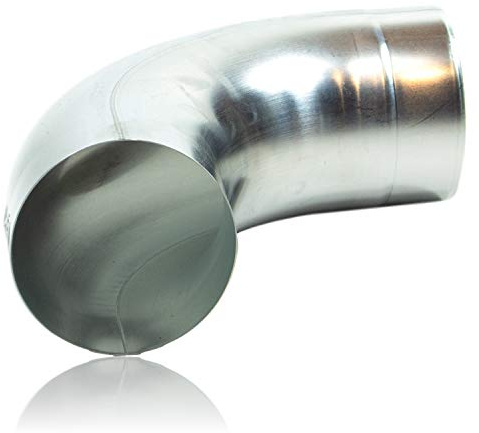 Zink Regenrohrbogen 120 mm mit 85 Grad, konischer Titanzink Ablaufbogen mit Einsteckfase, Fallrohrbogen stumpfgeschweißt DN 120