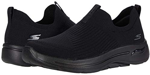 Skechers Femme GO Walk Arch FIT Iconic Sneaker, Black, 40 EU