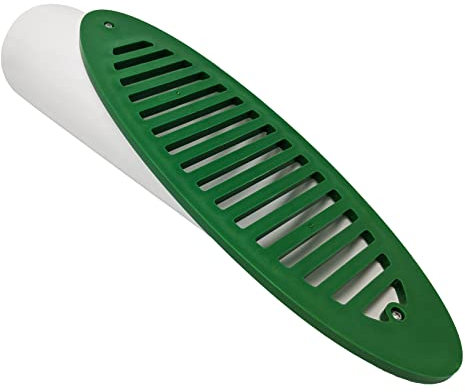 PumpSpy Emisor de drenaje de patio, emisor de drenaje en ángulo para descarga de bomba de sumidero y extensiones de bajante de canalón, cubierta de diseño de rejilla inclinada utilizada como drenaje