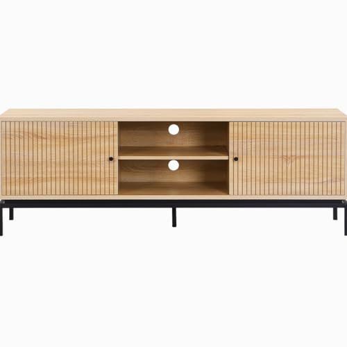 HOMIFAB Meuble TV 2 Portes Effet Bois 160 cm - Talia