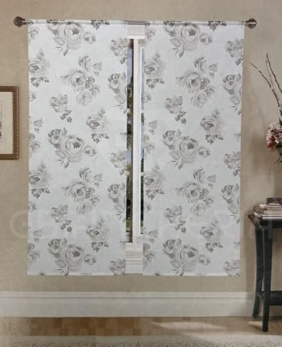 GBiancheria Coppia Tende Tokyo 70x150 70x240 per finestre e portefinestre pronte da appendere (Grigio, 70x150cm)