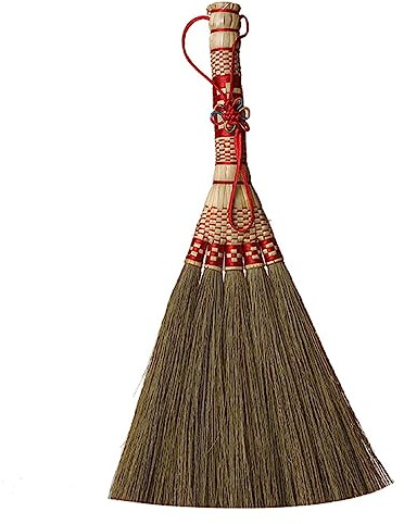 Bafnsiji Escoba, Pequeña Escoba del hogar, Escoba Trenzada de Paja Manual, Escoba de Barrido Tradicional Hecha a Mano de Limpieza del Piso,B