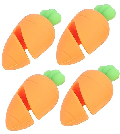 BESTonZON 4pcs Carrot Shape Silicone Lid Lifters Pot Cover Overflow Stopper Kitchen Cooking Helper Tool