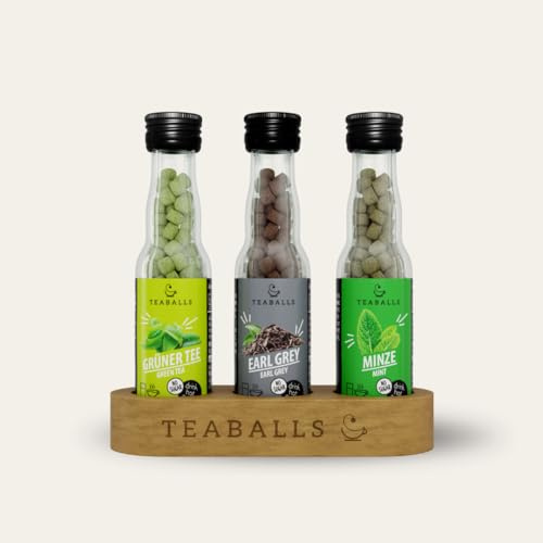 TEABALLS 3er Set Classic Mix - Grüner Tee, Earl Grey, Minze - Tee Set | 3 KLASSIKER: Grüner Tee, Earl Grey & Minze TEABALLS - drei beliebte Sorten in einem beutellosen Entdeckerset.