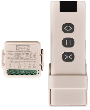 Interruttore Tapparelle rf+WiFi, con Telecomandi RF e Modulo Ricevitore, Controllo Tapparelle Elettriche per Tende e Persiane, 433MHz Modulo Comando Timer, Smart Life app (1)