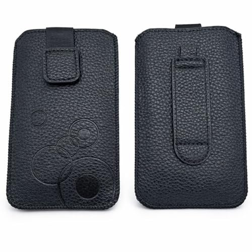 Universal 2,8 Handytasche Gürteltasche schwarz für Nokia 225 4G | kompatibel mit Nokia 216 Dual, Nokia 215 4G, Nokia 110 4G (2023) / Nokia 105 (2023) - Innenmaß ca. 12,6 x 6,8 cm