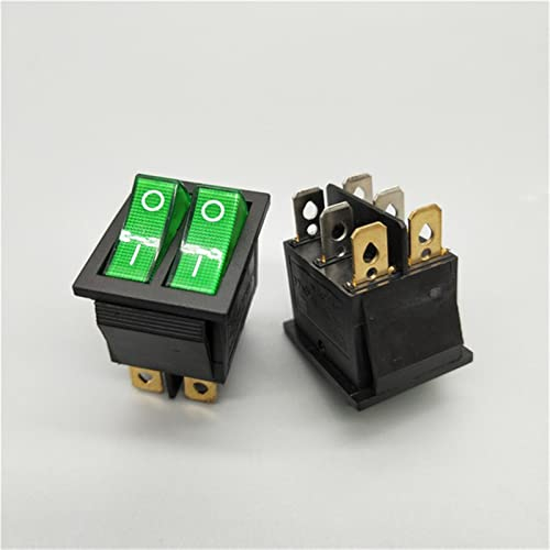 JRXFXEKW Wippschalter 1PCS KCD8 6PIN 16A 250V 20A 125V Doppel Licht Schalter Wippschalter Wasserdicht EIN-Off KCD6 Boot Power Schalter (Color : G-2d6p)