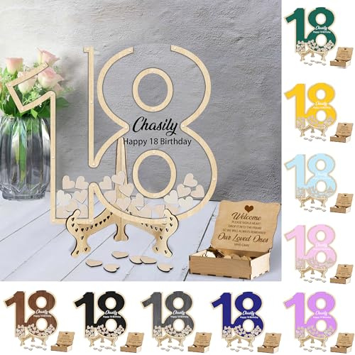 Libro Degli Ospiti Personalizzato Per Il 18 Compleanno Testo Del Nome Libro Degli Ospiti Creativo Per Il Compleanno Festa Di Compleanno Ragazza Ragazzo 18 Anni (stile 7)