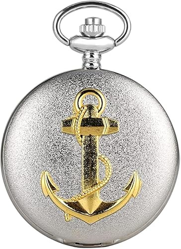 JFNHUTL 3D-Seil, Silber/Bronze, Segeldesign, Quarz-Taschenuhr, Halskette, Anhänger, Kettenuhr, Schmuck für Männer und Frauen als Sammlerstücke