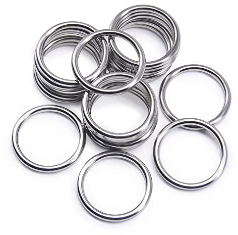 Jamsinmu Metallring robust O-ringar mångsidig för gör-det-själv-tillbehör, bälte och hundkoppel pysseltillbehör silver 30 mm