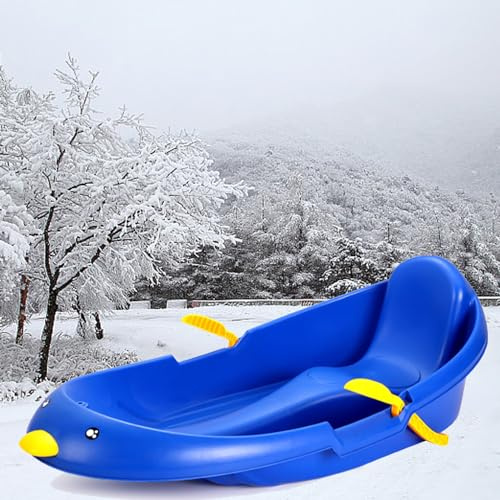 Happy Winter Sled, Children's Snowboard Sled, Thickened Wear-Resistant Sled, Plastic Sled, Adult Sled with Backrest