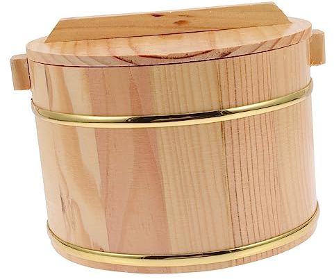 OKUMEYR Runder Reiseimer mit Deckel und Polierter Oberfläche als Rice Storage Behälter für Zuhause und Hotel Praktischer Reiskochbehälter Zufälliger Stil
