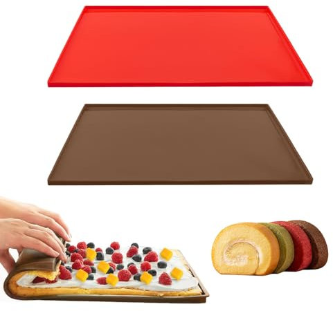 2 Piezas Tapete Silicona Horno,30,5 * 25,8 * 1cm Protector de Horno Antiadherente Alfombrilla para Horno Tapetes de Slicona para Rollo Suizo Tapetes para Hornear Tapete Silicona Horno Grande