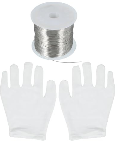 sourcing map 171Ft 24 Gauge Jewelry Wire Beading Wire for Jewelry Making 52M/0.5mm Bare Copper Craft Beading Wire for Necklace Bracelet Beading Supplies, Silver