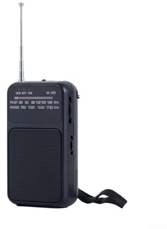 Hasaller liten radio bärbar ficka radio transistor batteri radio AM FM SW batteri radio digital inställning radio ficka radio batteridriven (svart)