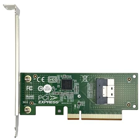 PCIe 4.0 x8 to SFF-8654 8i Adapter, Gen4 NVMe SSD Expansion Card with High/Low Profile Bracket, Single Port for Enterprise Server & Storage (No SAS/SATA Support)