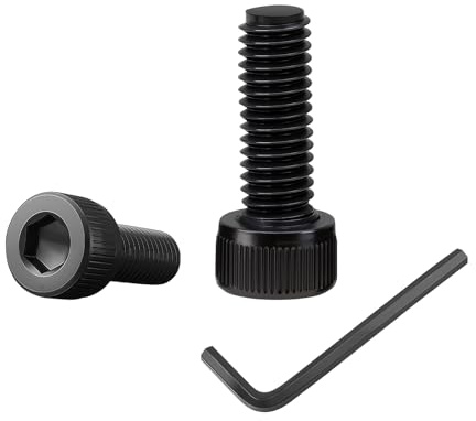 100 Stück M5×12 Schrauben,Zylinderkopfschrauben mit Innensechskant,Zylinderschrauben mit 1 Innensechskantschlüssel Vollgewinde aus Kohlenstoffstahl (schwarz) für Befestigungselemente (M5, Länge:12mm)