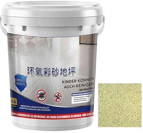 Generico Vernice Epossidica Per Pavimenti In Calcestruzzo,Smalto per Pavimenti con Sabbia Colorata | Trattamento Resistente Alle Macchie Ad Asciugatura Rapida Per Calcestruzzo Cantine Esterni Garage