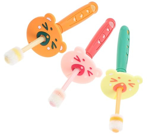 Kinderzahnbürste -pack Rotierbar, PP und Nano Material, Schulanfang Deko | Manuelle Flexible Bürsten, 3 Stück für Kleinkinder, Bequemer Griff, Zufällige Farbe