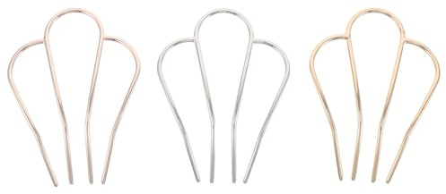 ELAYARD 3 Pezzi Forcine Capelli Metallo Forma di U Fermagli Laterali per Acconciature Eleganti Forcelle Stile Francese per Donna Strumenti Styling per Matrimoni e Uso Quotidiano Rosa Oro