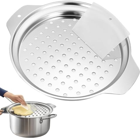 Spätzlesieb,Spätzlereibe,Spätzlehobel,Spätzlepresse Edelstahl,Spätzlereibe Mit Teigschaber,Spätzleaufsatz,Alternative Für Spätzlebrett Mit Schaber, Für Töpfe,Spülmaschinengeeignet (Silber)