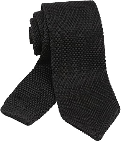 Alizeal Chic Cravate Mince en Tricot Tricotée pour Homme-Noir