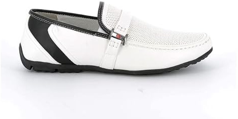 UOMO DESIGN - Mocassin Homme perforé - Vincent II (42, Blanc)