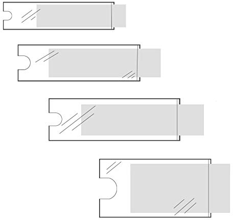Klebeshop24 BESCHRIFTUNGSFENSTER SELBSTKLEBEND | Format + Menge wählbar | Transparent | Schmale Seite offen | Selbstklebetaschen / 62 mm x 150 mm, 24 Stück