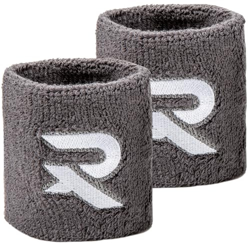 Serre-Poignets Raquex - Matière Extensible en Coton Doux. 8 cm ou 13 cm de Largeur. Bandeaux Anti-Transpiration de Sport pour Hommes et Femmes. 7 Couleurs Disponibles - Gris (8 cm)