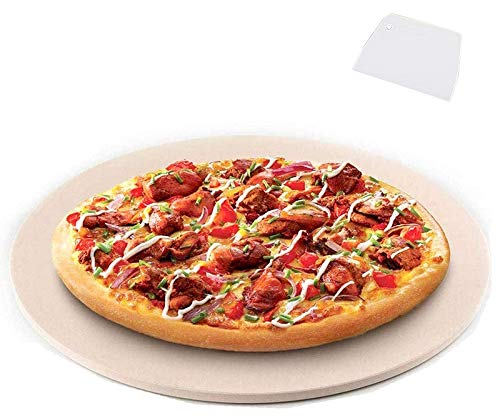 RITTRO Pierre à pizza ronde en cordiérite blanche crème pour pizza, steak, barbecue et pâtisserie