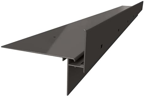 Renoplast® Perfil de Alero de Aluminio W35+ 200cm Grafito | Acabado de Terrazas y Balcones | Suelos Ventilados Elevados | Sistemas de Drenaje de Agua | Perfil Angular | Protección contra la Corrosión