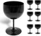 DOJA Barcelona | Copa Balón de Plástico Negro | 56 cl | Pack 6 | Reutilizable | Vasos de Policarbonato Transparente | Para Vino, Gin Tonic, Cócteles
