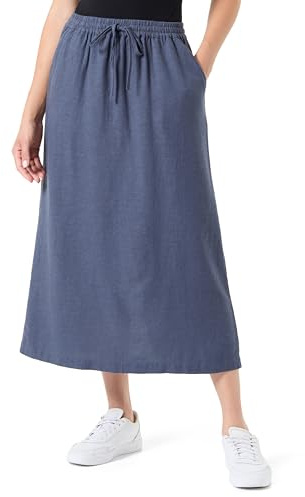 PIECES PCKARTER HW MIDI Skirt BC Jupe mi-Longue, Ombre Blue, M Femme