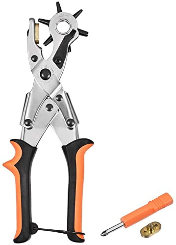 XYWHPGV Alicates perforadores de cuero de 250 mm, herramienta perforadora de agujeros redondos con 6 tamaños para proyectos de bricolaje hogareños o artesanales(a1888 f323c 87057 f669b 71167 9880b