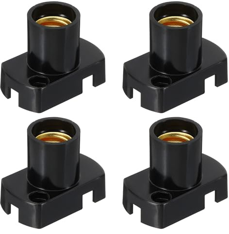PATIKIL Porta Lampada per Lampadine Led con Base E12, 4 Pezzi, Presa per Lampadine a Vite in Plastica Resistente Al Calore per Garage, Presa, Cantina, Nero