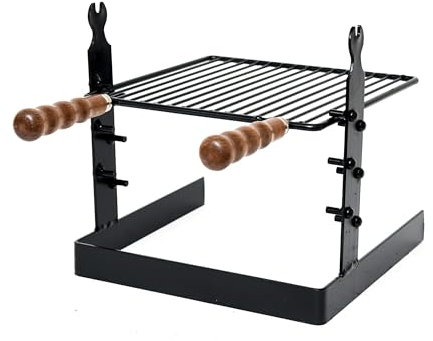 Griglia in ferro con sostegno regolabile per tre altezze 32 × 32 × 31 cm