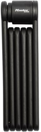 Master Lock Black Hardened Steel Link Folding Bike Lock with Key, Heavy Duty Anti-Theft Lock for Bicycles, Electric Scooters, 2-3/4ft (84cm) Length x 0.13 in (3.5 mm), 8335EC